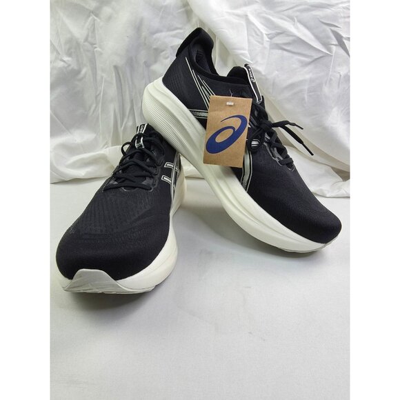 Asics Size 16 Extra Wide 4E Mens Gel Nimbus 27 Black Lake Gray Lace Sneakers NEW - Picture 12 of 16